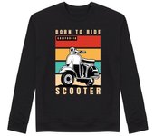 Sudadera Sin Capucha Unisex nacido para andar en scooter retro cali laTostadora