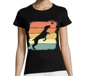 Camiseta Mujer Manga Corta weimaraner retro vintage para weimarane laTostadora