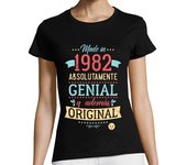 Camiseta Mujer Manga Corta Made in 1982 Absolutamente genial laTostadora