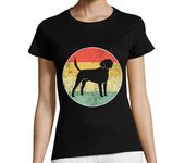 Camiseta Mujer Manga Corta perro labrador retro laTostadora