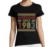 Camiseta Mujer Manga Corta increíble desde 1983 cumpleaños retro laTostadora