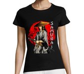 Camiseta Mujer Manga Corta Gheisa Samurai Katana Ninja Japón Artes Marciales laTostadora