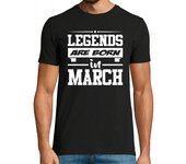 Camiseta Hombre Manga Corta leyendas están nació en marzo laTostadora