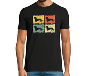 Camiseta Hombre Manga Corta Dachshund Retro Vintage laTostadora