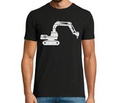 Camiseta Hombre Manga Corta Retro Excavadora Blanca / Maquinaria laTostadora