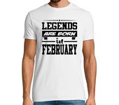 Camiseta Hombre Manga Corta leyendas nacen en febrero laTostadora