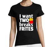 Camiseta Mujer Manga Corta quiero romper papas fritas laTostadora