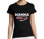 Camiseta Mujer Manga Corta mamá barra de carga corazón laTostadora