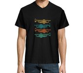 Camiseta Hombre Cuello Pico trompeta retro vintage trompetas para laTostadora