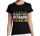 Camiseta Mujer Manga Corta voleibol deporte gracioso vitamina refr laTostadora