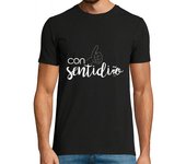 Camiseta Hombre Manga Corta Camiseta sentidiño negra. Hombre laTostadora