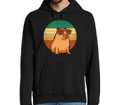 Sudadera Con Capucha Para Hombre carpincho retro con gafas de sol vintag laTostadora
