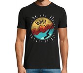 Camiseta Hombre Manga Corta disco de vinilo vintage música vinilos lp registro laTostadora