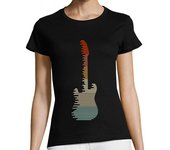 Camiseta Mujer Manga Corta Ecualizador Guitarra Eléctrica Vintage Guitarrista Música Rock Retro 80 laTostadora