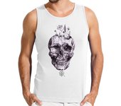 Camiseta Hombre Sin Mangas Calavera y flores laTostadora