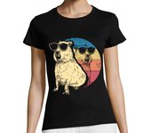 Camiseta Mujer Manga Corta carpincho retro con gafas de sol vintag laTostadora
