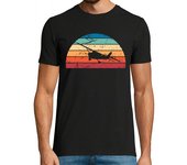 Camiseta Hombre Manga Corta retro volador atardecer vintage mosca a laTostadora