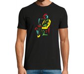 Camiseta Hombre Manga Corta jugador de saxofón colorido divertido laTostadora