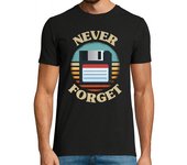 Camiseta Hombre Manga Corta disquete retro nunca olvides la nostalg laTostadora