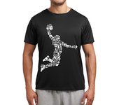 Camiseta Hombre Deportiva Silueta Jugador De Baloncesto Collage NBA Basketball Deporte laTostadora