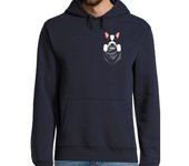 Sudadera Con Capucha Para Hombre Bulldog Francés Blanco Negro Bolsillo laTostadora