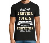 Camiseta Hombre Manga Corta Idea de regalo vintage de enero de 1944 laTostadora