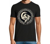 Camiseta Hombre Manga Corta lobo celta retro laTostadora
