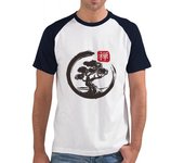 Camiseta Hombre Estilo Béisbol bonsái árbol retro planta ying yang laTostadora