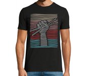 Camiseta Hombre Manga Corta tambores baquetas baterista laTostadora