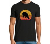 Camiseta Hombre Manga Corta Retro Sun Dugong Manatee Sea Cow Gift laTostadora