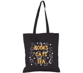 Bolsa De Tela Books, cats, tea black laTostadora