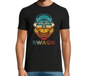 Camiseta Hombre Manga Corta mono retro swagn laTostadora