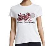 Camiseta Mujer Manga Corta paz amor tenis mujer tenista laTostadora