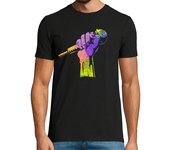 Camiseta Hombre Manga Corta Micrófono Vintage Cantante Músico laTostadora