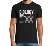 Camiseta Hombre Manga Corta chica de biología como una chica normal laTostadora