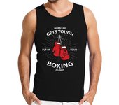 Camiseta Hombre Sin Mangas guantes de boxeo de vida dura laTostadora