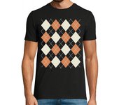 Camiseta Hombre Manga Corta Camiseta Vintage Argyle Rombos Retro laTostadora