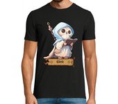 Camiseta Hombre Manga Corta sabio búho clérigo magia sabiduría rpg laTostadora