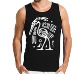 Camiseta Hombre Sin Mangas pájaro tótem tribal blanco laTostadora