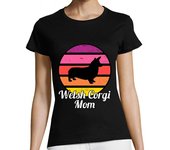 Camiseta Mujer Manga Corta corgi galés mamá yo retro corgi mamá laTostadora
