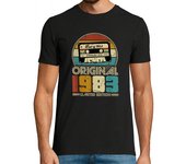 Camiseta Hombre Manga Corta 1983 Vintage Cumpleaños Retro laTostadora