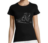 Camiseta Mujer Manga Corta Scooter tumbada white laTostadora