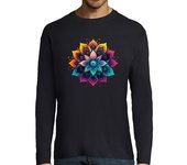 Camiseta Hombre Manga Larga mandala en mangas largas negras laTostadora