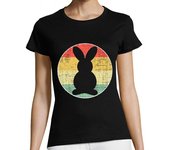 Camiseta Mujer Manga Corta conejito vintage conejo retro laTostadora