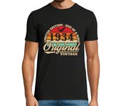 Camiseta Hombre Manga Corta 1934 90 años vintage aniversario retro laTostadora