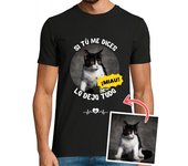 Camiseta Hombre Manga Corta camiseta si tu me dices miau lo dejo todo personalizable laTostadora
