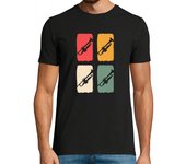 Camiseta Hombre Manga Corta instrumento de profesor de música retro trompeta vintage laTostadora