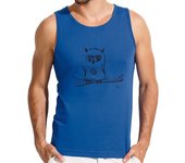 Camiseta Hombre Sin Mangas búho posado encima del tanque hombre de los deportes laTostadora