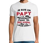 Camiseta Hombre Manga Corta bigote de abuelo como el abuelo normal laTostadora