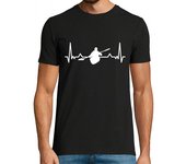 Camiseta Hombre Manga Corta kayak heartbeat line regalo divertido k laTostadora